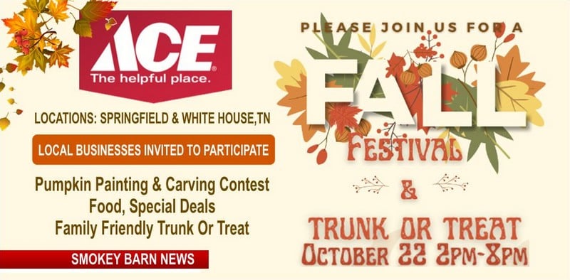 Ace Hardware: Fall Festival & Trunk Or Treat! Businesses Invited To Participate (Springfield/White House, TN)