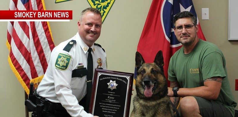 Kane The K-9 Robertson Deputy Sheriff Dog Retires