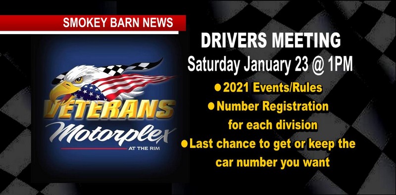 Veteran's Motorplex Drivers Meeting Rescheduled, Set For Jan 23
