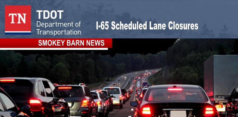 I-65 Rob. Co Scheduled Lane Closures 9/25-9/29