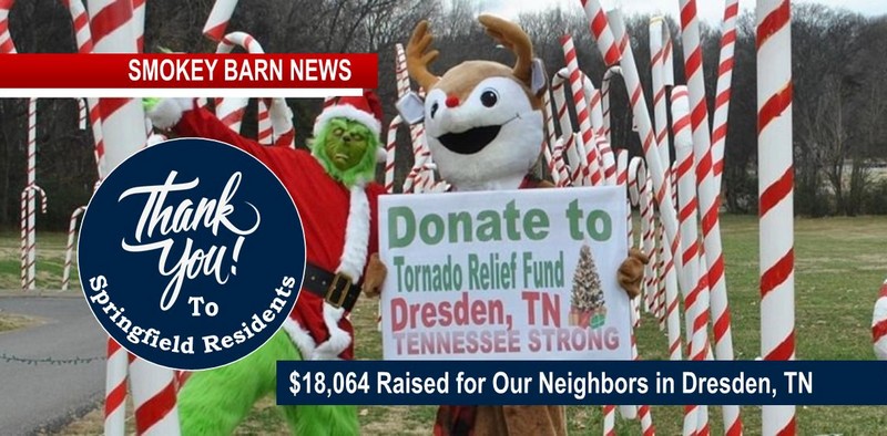 Springfield Community Donates $18,000 for Dresden, TN Tornado Relief Fund