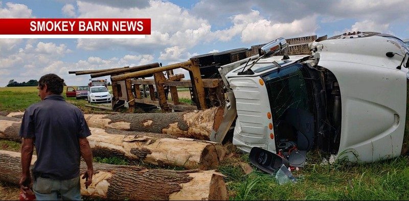 Logging Truck Overturns Near Cross Plains Injures One 