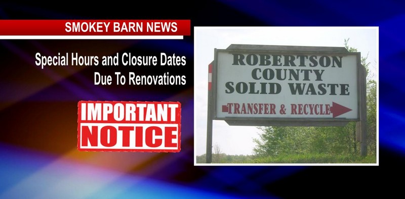 RC Solid Waste Announces Special Hours Due To Renovations